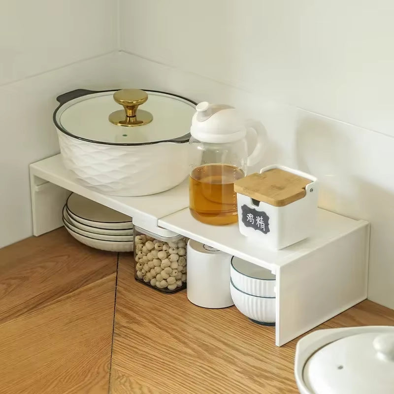 Kitchen Cupboard Organizer Retractable Cabinet Shelf Seasoning Bottle Spice Rack Dish Shelf Kitchen Accessories Storage Rack